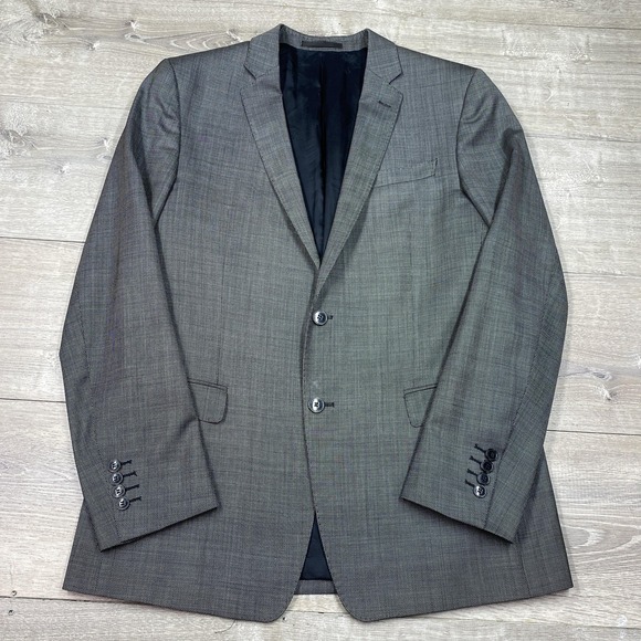 Versace Collection Blazer Mens 42 R Gray Two-Button Notch Lapel Suit Jacket